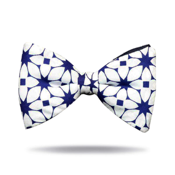 "Kaleidoscope" Blue & White Bow Tie