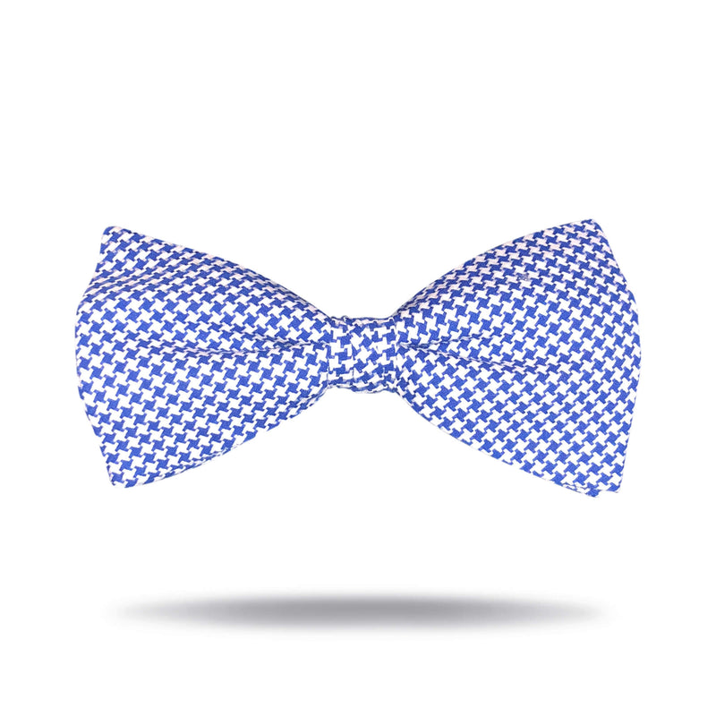 Navy & White Houndstooth Bow Tie