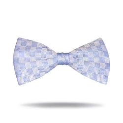 Light Blue Check Bow Tie