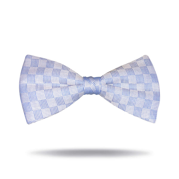 Light Blue Check Bow Tie