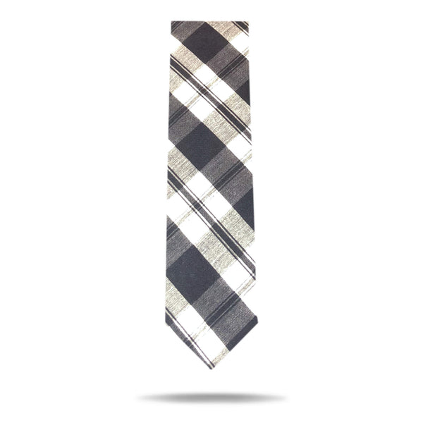 Black & White Plaid Bow Tie