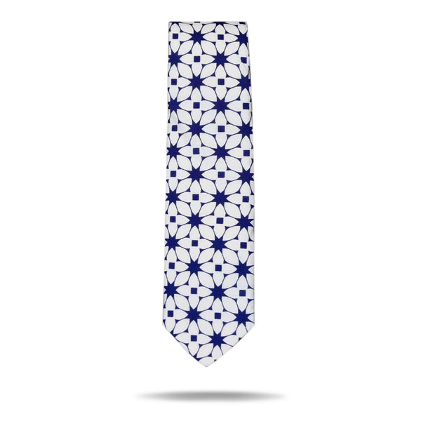 "Kaleidoscope" Blue & White Bow Tie